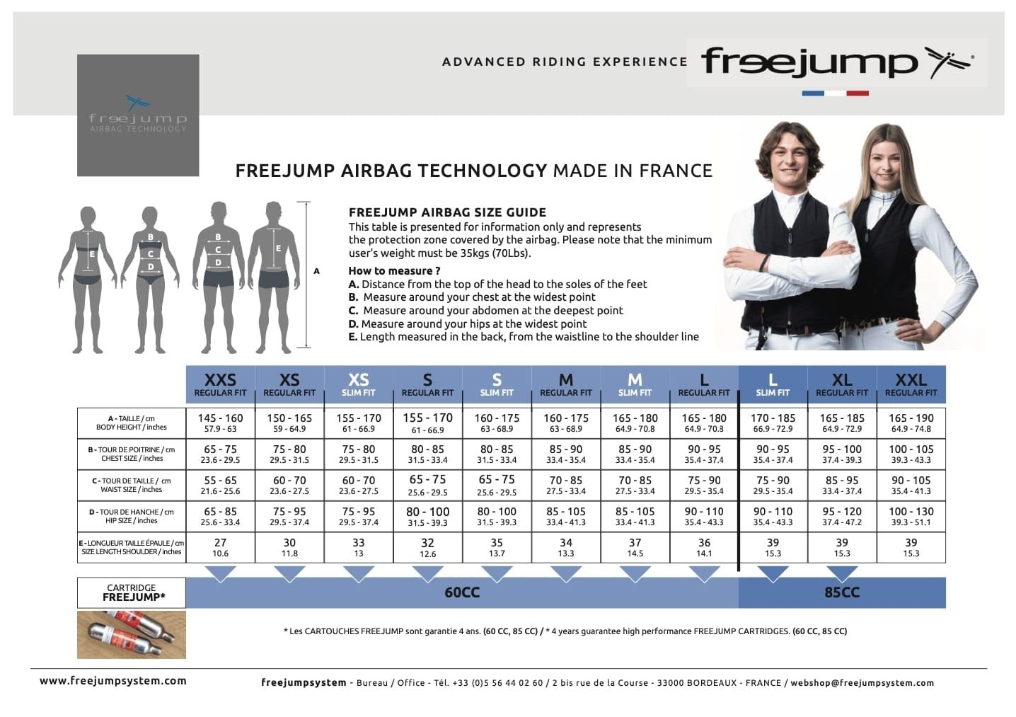Freejump-Airvest-Size-Guide