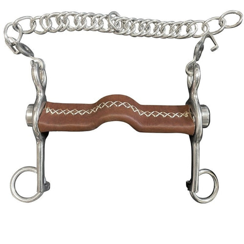 Small-leather-cheek-flat-reclining-Pelham-bit